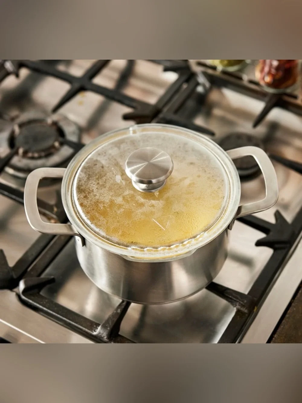 IKEA HEMKOMST 3.2 qt Stainless Steel Stockpot w/ Glass Lid, Double Handles